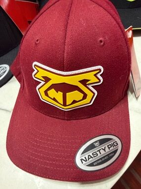Nasty Pig Maroon Hat with Yellow Logo